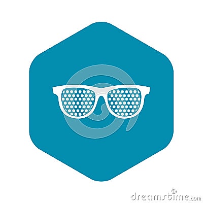 Black pinhole glasses icon, simple style Vector Illustration