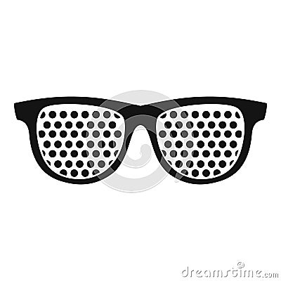 Black pinhole glasses icon, simple style Vector Illustration