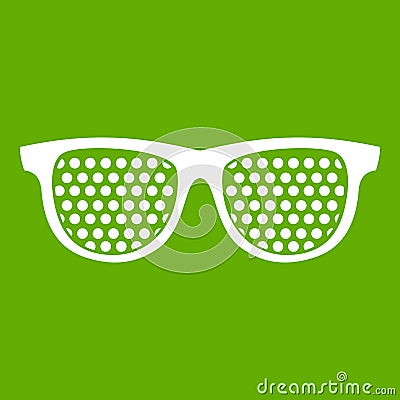 Black pinhole glasses icon green Vector Illustration