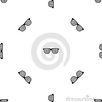 Black pinhole glasses pattern seamless black Vector Illustration