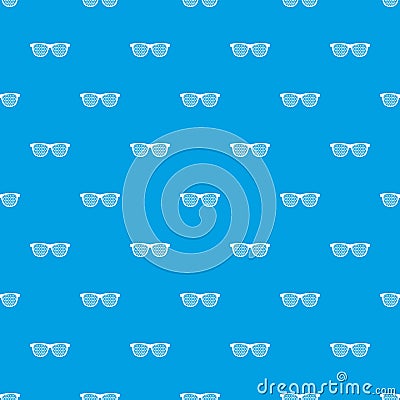 Black pinhole glasses pattern seamless blue Vector Illustration