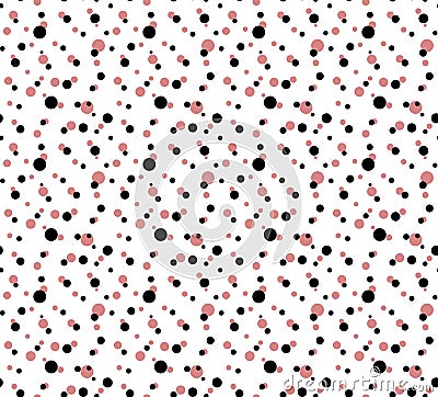 Black and pink polka dots with on white background Stock Photo