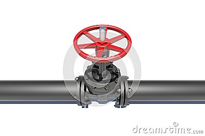 Black pipe with valve Stock Photo