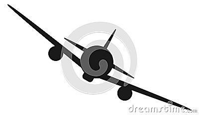 Black plane silhouette. Airplane symbol. Flight icon Vector Illustration
