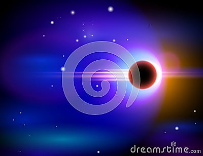 Black planet & stars Vector Illustration