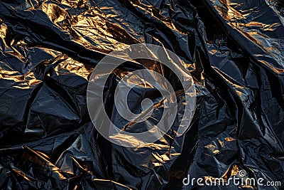 a black plastic bag with creases Stock Photo