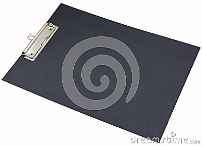 Black plastic folder clipboard isolated on white Stock Photo