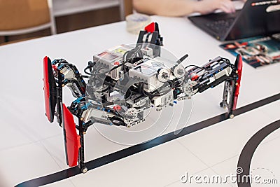 Black plastic mechanical robot spider Stock Photo