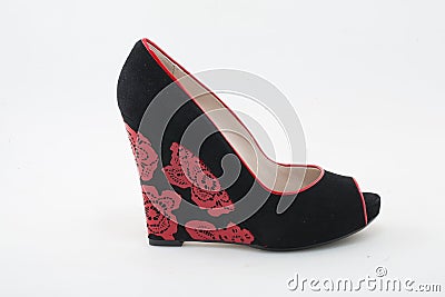 Black platform shoes Stock Photo