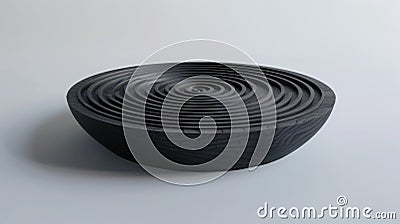 A black plinth with a spiral pattern design adding a touch of whimsy to any display Stock Photo