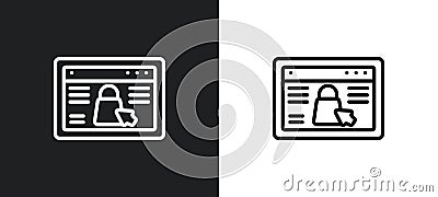 black pointer outline icon in white and black colors. black pointer flat vector icon from commerce and shopping collection for web Vector Illustration
