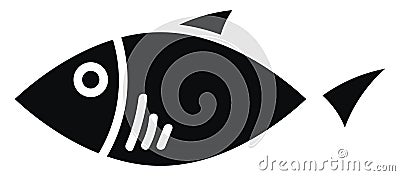 Black pointy fish, icon Vector Illustration