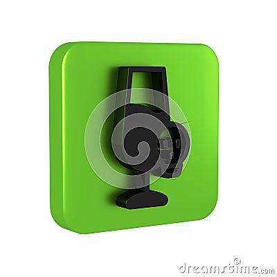 Black Poisoned alcohol icon isolated on transparent background. Green square button. Stock Photo