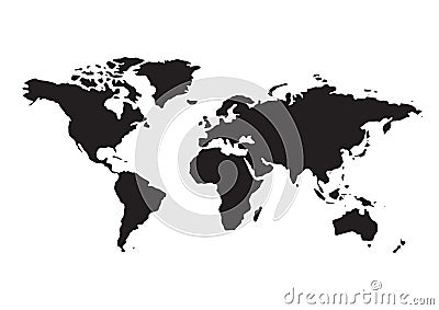 Black Political World Map Illustration Vector Illustration