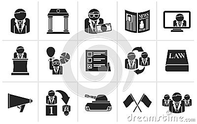 Black Politics, election and political party icons Vector Illustration