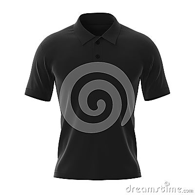 Black Polo Shirt Front View Stock Photo