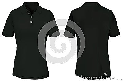 Black Polo Shirt Template for Woman Vector Illustration