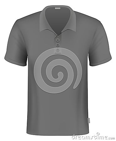 Black polo t-shirt realistic mockup. Fashion template Stock Photo