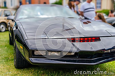 Black Pontiac Firebird stylized as KITT from Knight Rider TV series Editorial Stock Photo