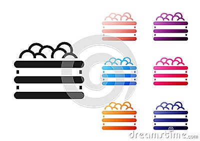 Black Pool with balls icon isolated on white background. Set icons colorful. Vector Vector Illustration