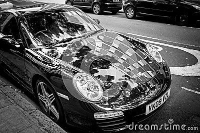 Black porsche Editorial Stock Photo