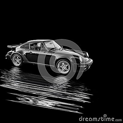 1987 Black Porsche 930 Turbo Editorial Stock Photo