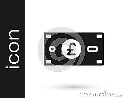 Black Pound sterling money icon isolated on white background. Pound GBP currency symbol. Vector Vector Illustration