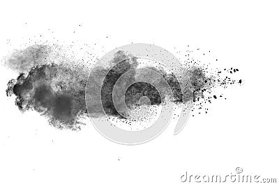 Black powder explosion Stock Photo