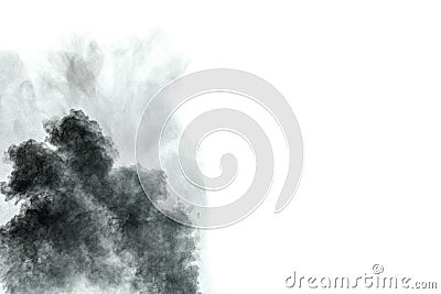 Black powder splatted Stock Photo