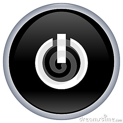 Black power aqua button Stock Photo