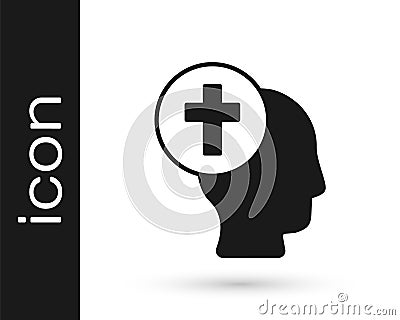 Black Priest icon isolated on white background. Vector Vector Illustration