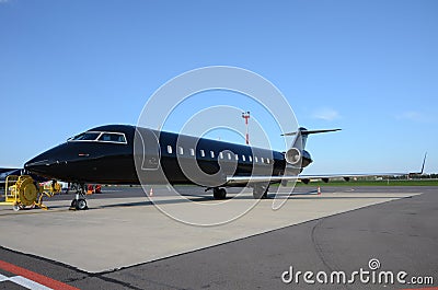 Black private jet Stock Photo