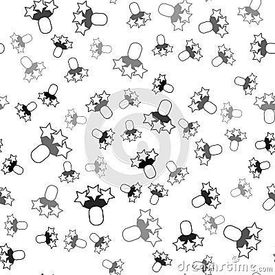 Black Productive human icon seamless pattern on white background. Idea work, success, productivity, vision and Stock Photo