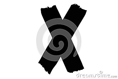Black prohibition sign shape letter X on white background Stock Photo