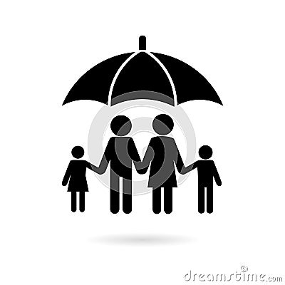Black Protect Your Family icon or logo Stock Photo