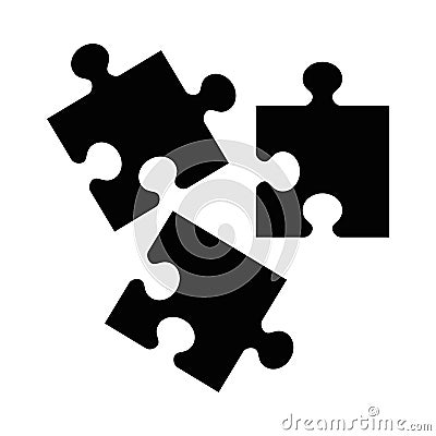 Black puzzle icon Vector Illustration