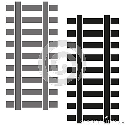 Black railway. Vector illustration. Vector Illustration