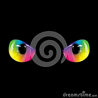 Black rainbow eyes Vector Illustration