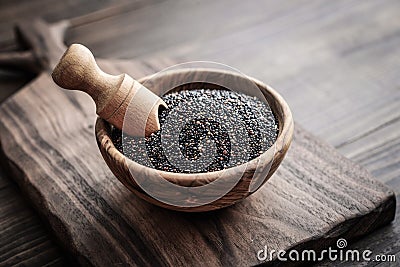 Black Raw quinoa seeds Stock Photo