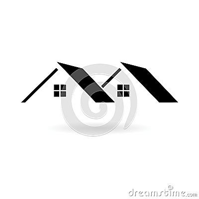 Black Real estate symbol, Roof icon or logo Vector Illustration