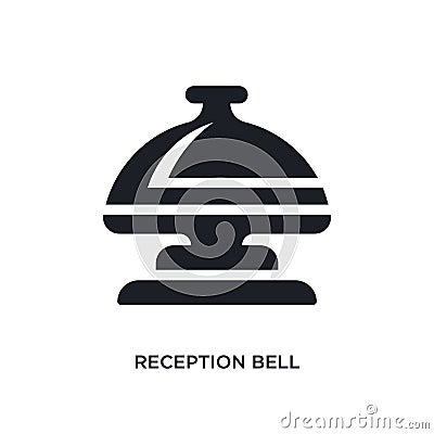 black reception bell isolated vector icon. simple element illustration from hotel and restaurant concept vector icons. reception Vector Illustration