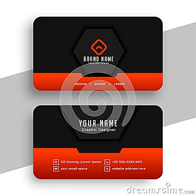 black and red business visiting card template design Stock Photo