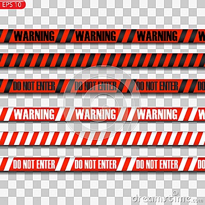 Black and red caution lines Vector Illustration