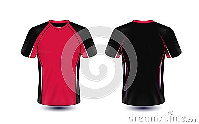 Black and red layout e-sport t-shirt design template Vector Illustration