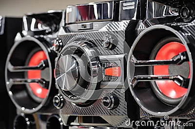 Compact digital stereo system player Stock Photo