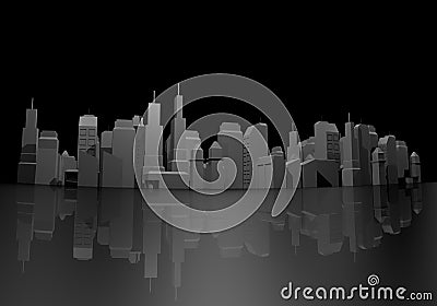 Black render city Stock Photo