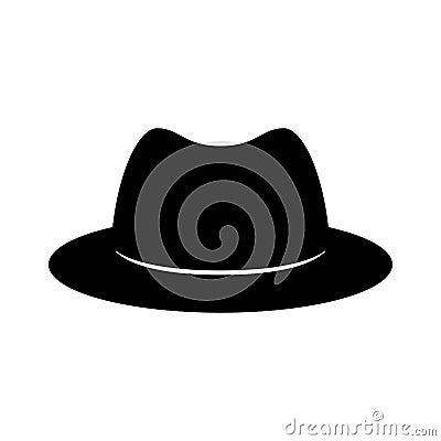 Black retro hat. Gentleman style. Mister. Vector. Vector Illustration