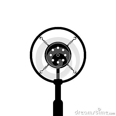 Black retro microphone on white background Vector Illustration