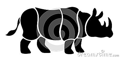 Black rhino Vector Illustration