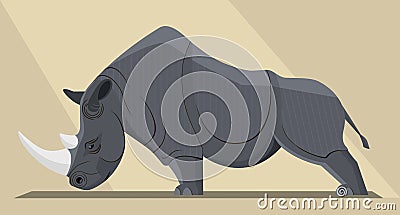 Black rhinoceros Vector Illustration